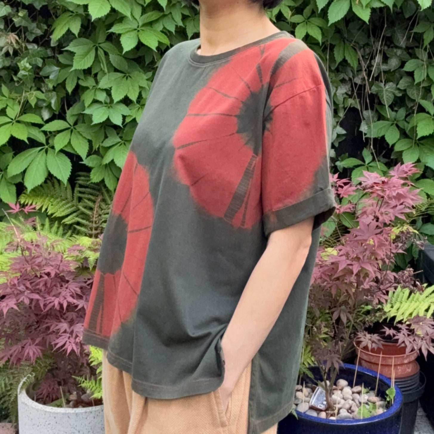 Organic Cotton T-shirts shibori dyed with natural indigo image 2