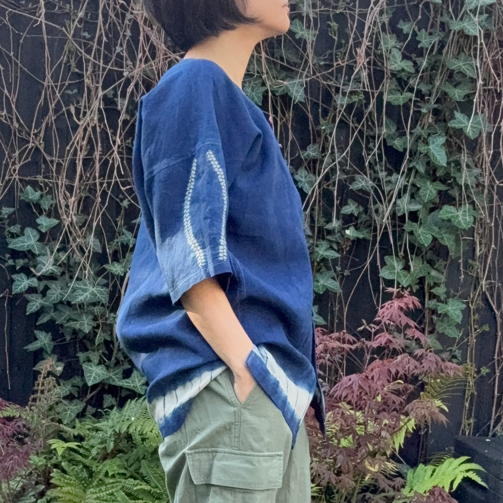 Reserved : Dabo /Baseball Irish linen shirt  Tatewaku pattern image 2