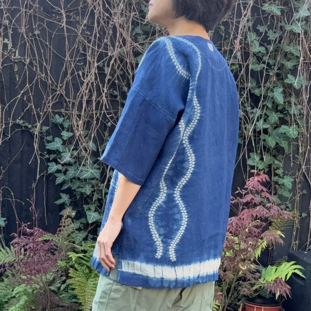 Reserved : Dabo /Baseball Irish linen shirt  Tatewaku pattern image 1