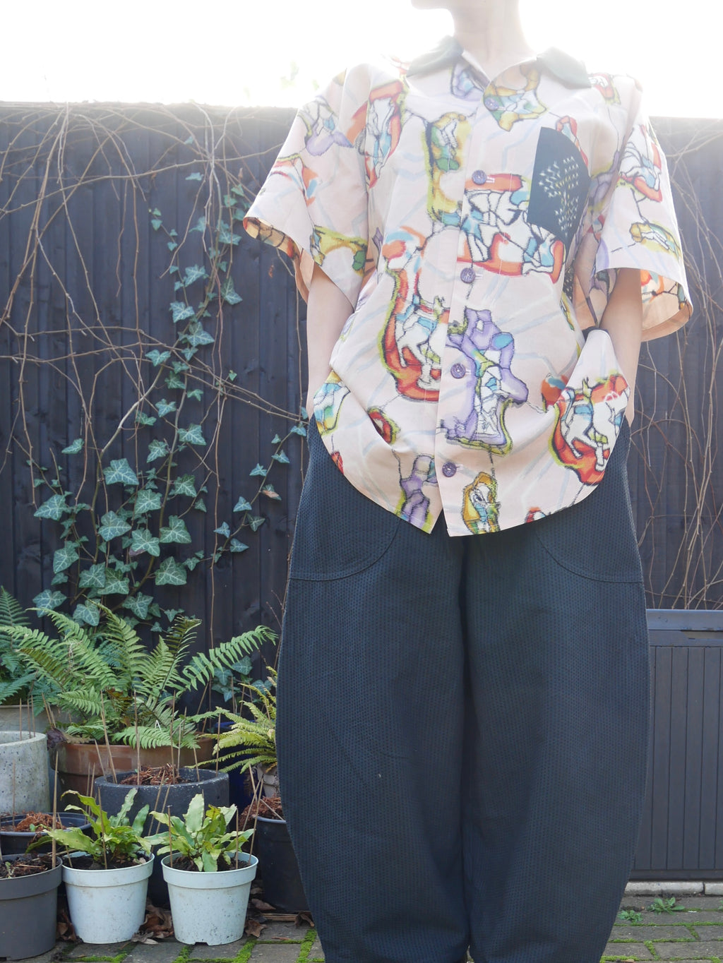 Upcycled Meisen Silk Kimono oversized shirt image 1