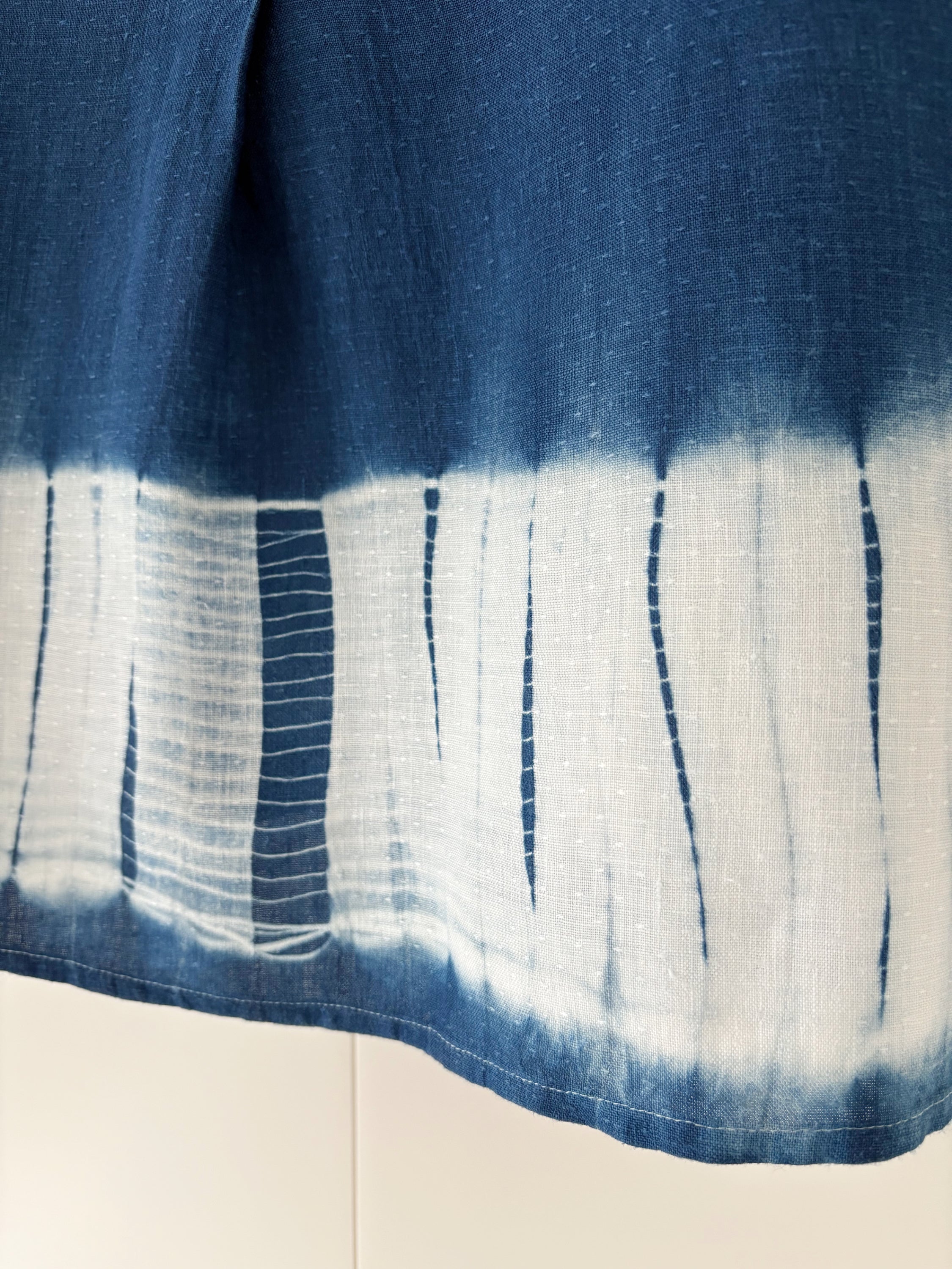Irish linen pullover shibori dyed with indigo image 5