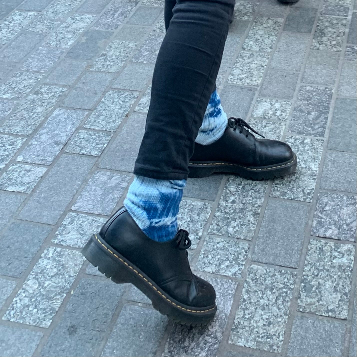 Cotton socks shibori dyed with organic indigo fructose vat 3 sizes