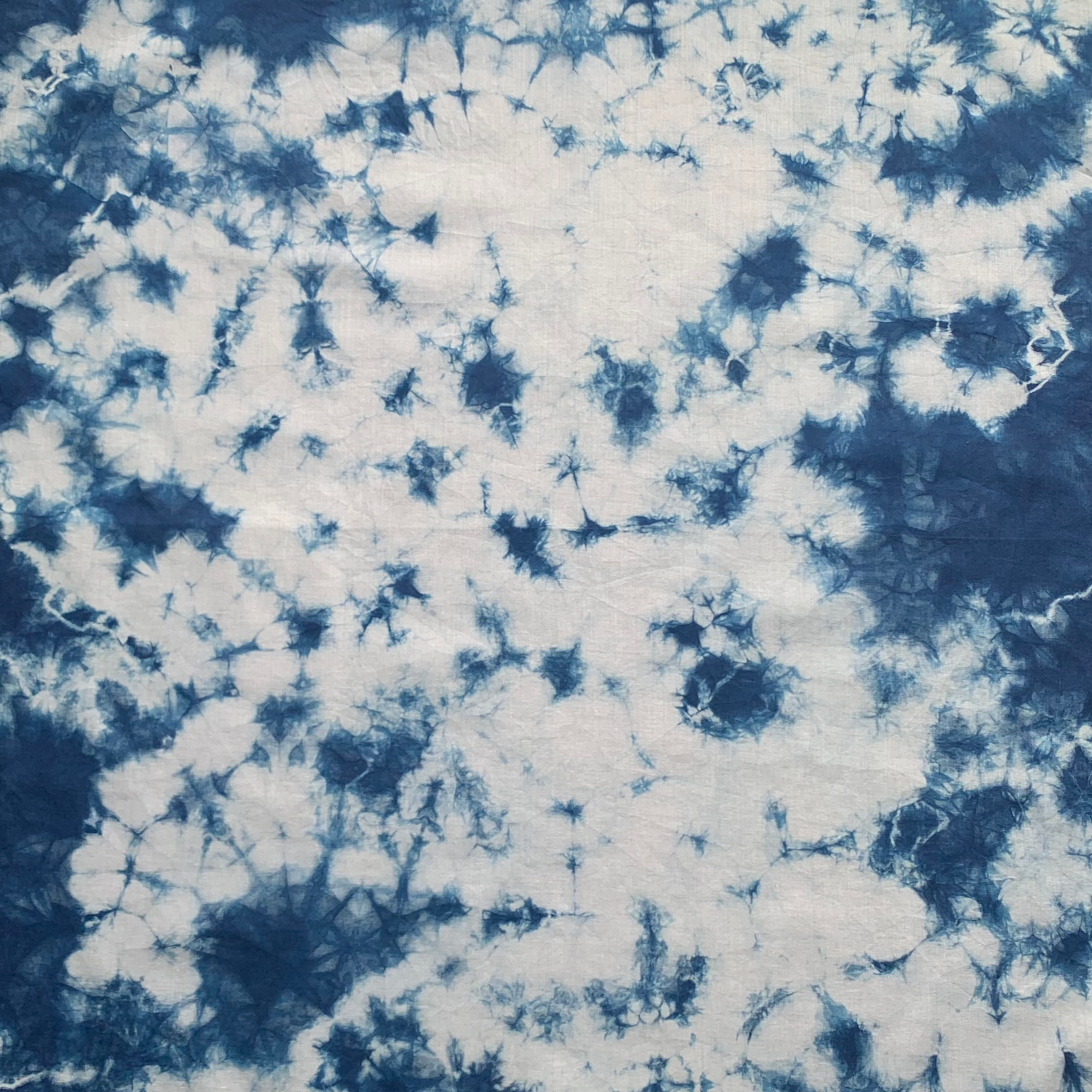 Lawn Cotton Bandana hand shibori dyed with natural indigo - Large image 3