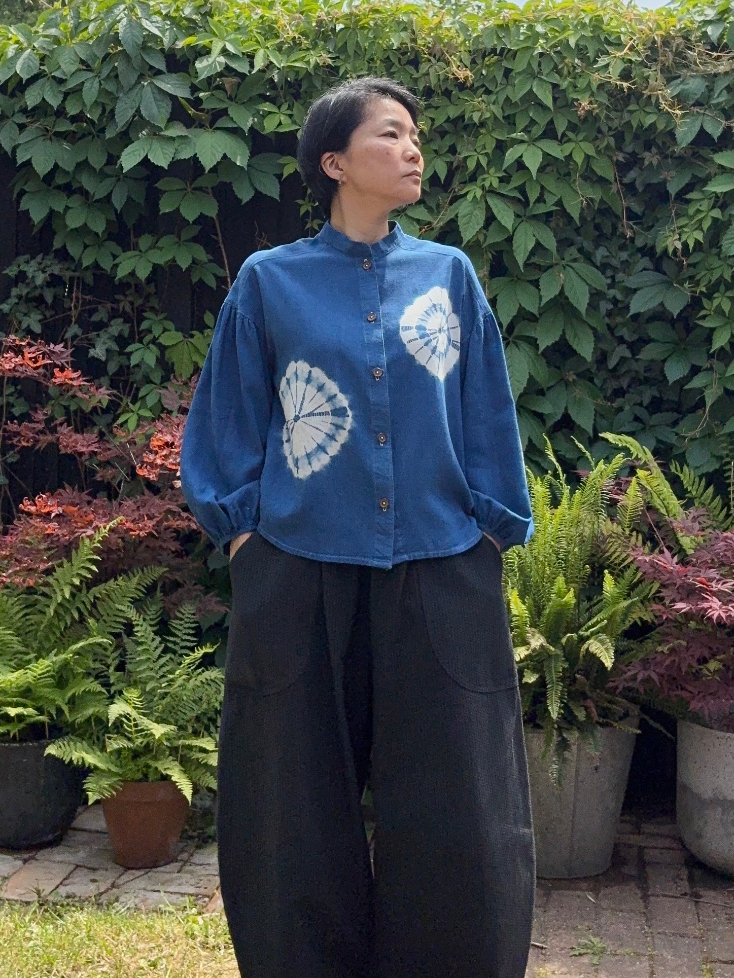 Hozuki - Bamboo Linen blend blouse UK10-12