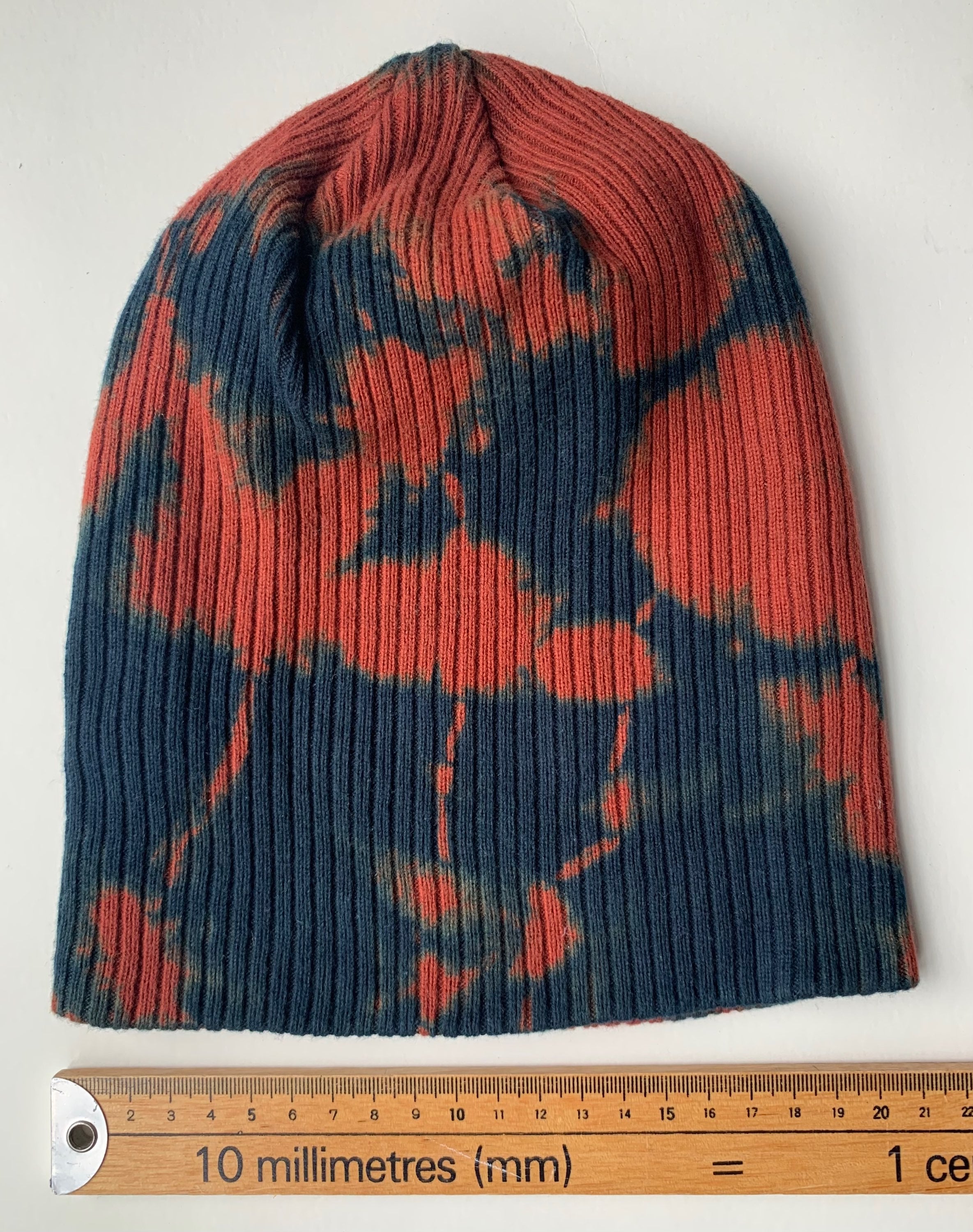 Organic Cotton Beanie hand dyed with natural indigo image 2