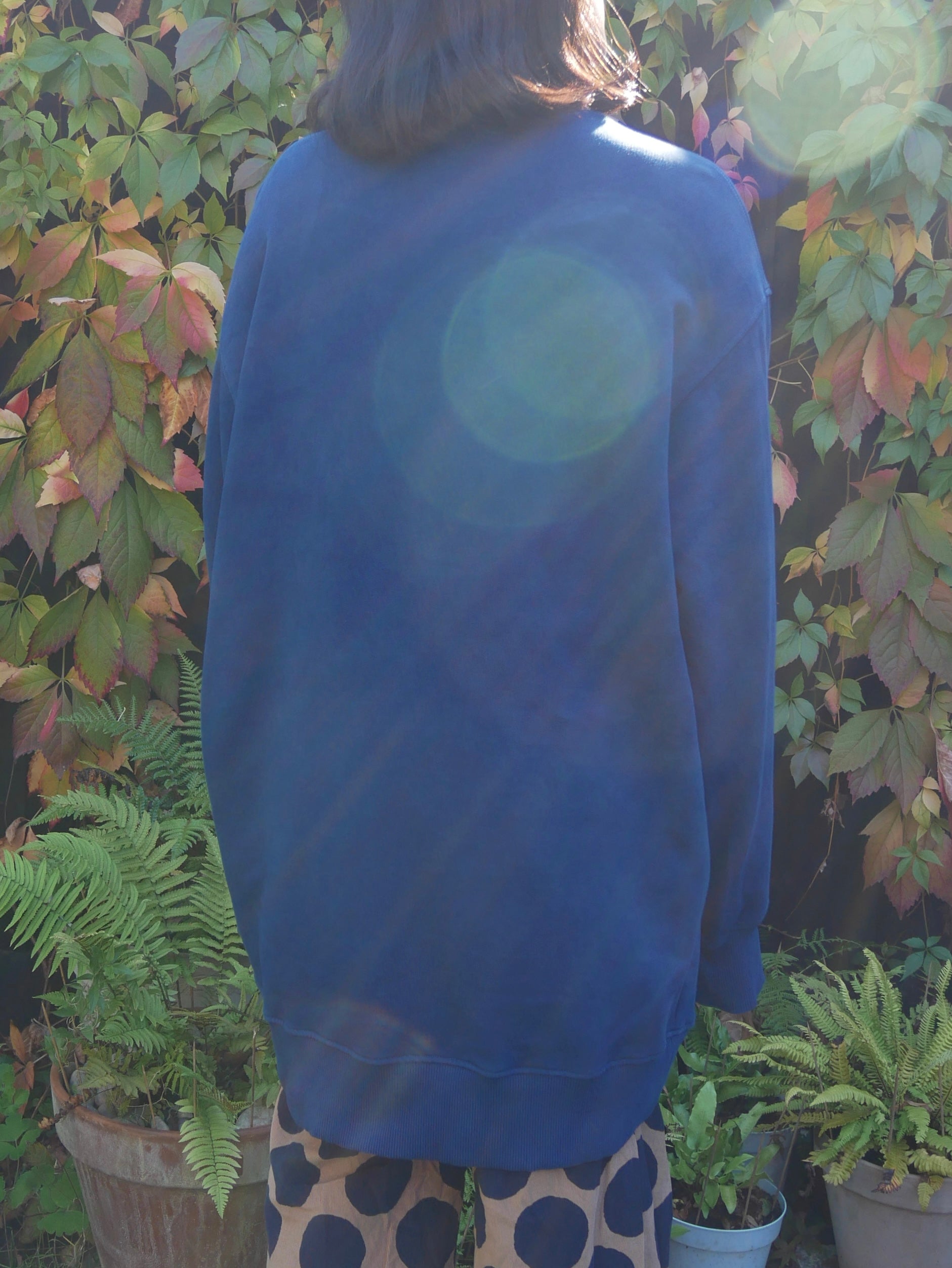 Oversized Organic Cotton Sweatshirt M hand dyed with indigo image 2