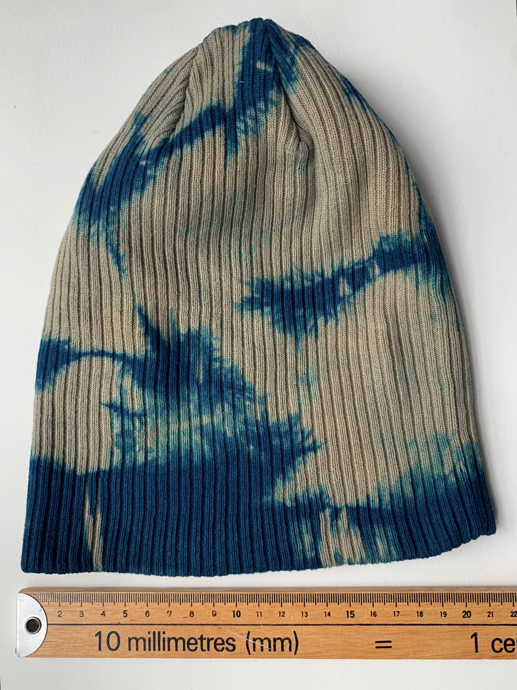 Organic Cotton Beanie hand dyed with natural indigo image 4