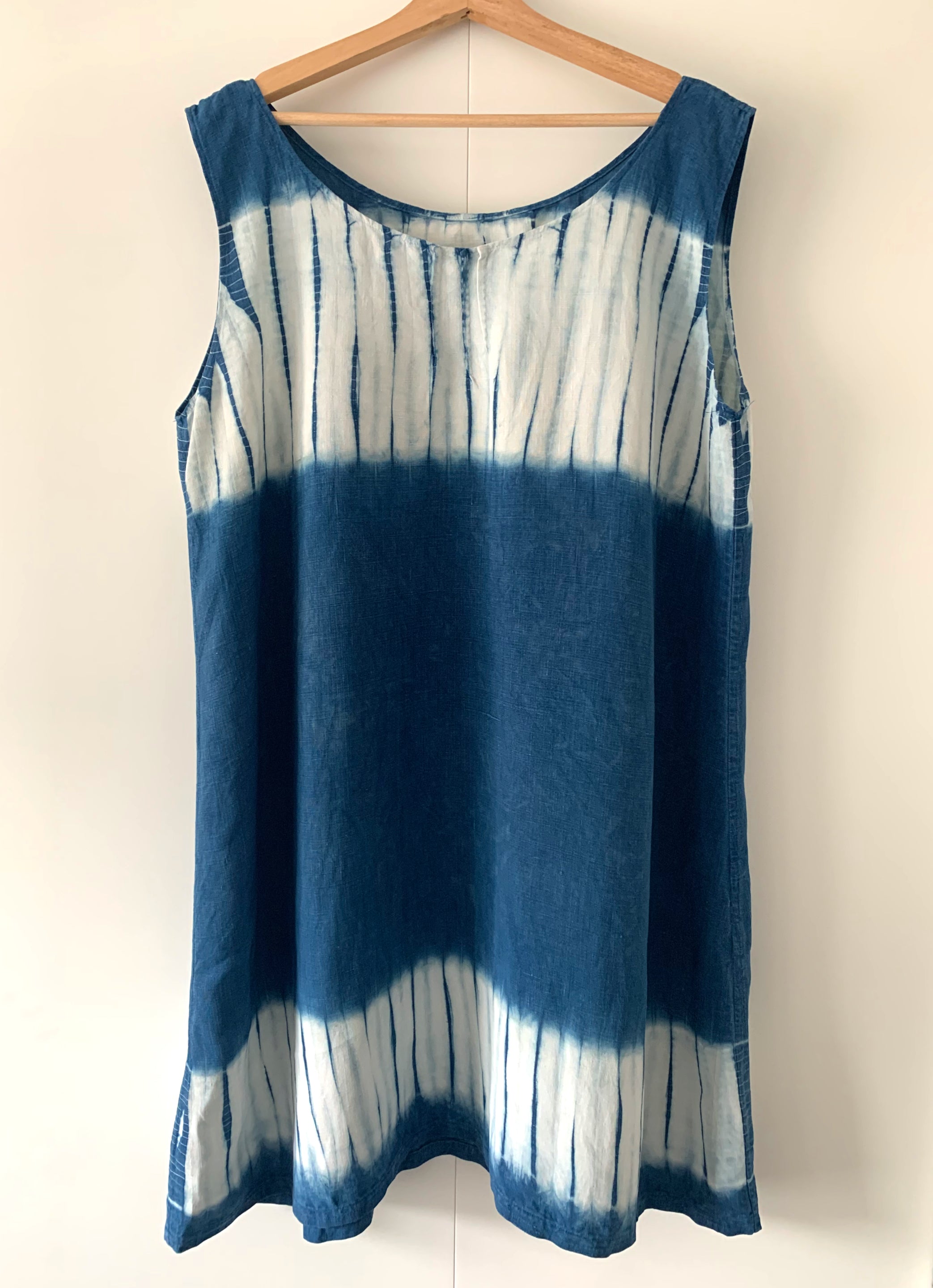 Antique French Tunic hand Shibori dyed with indigo image 0