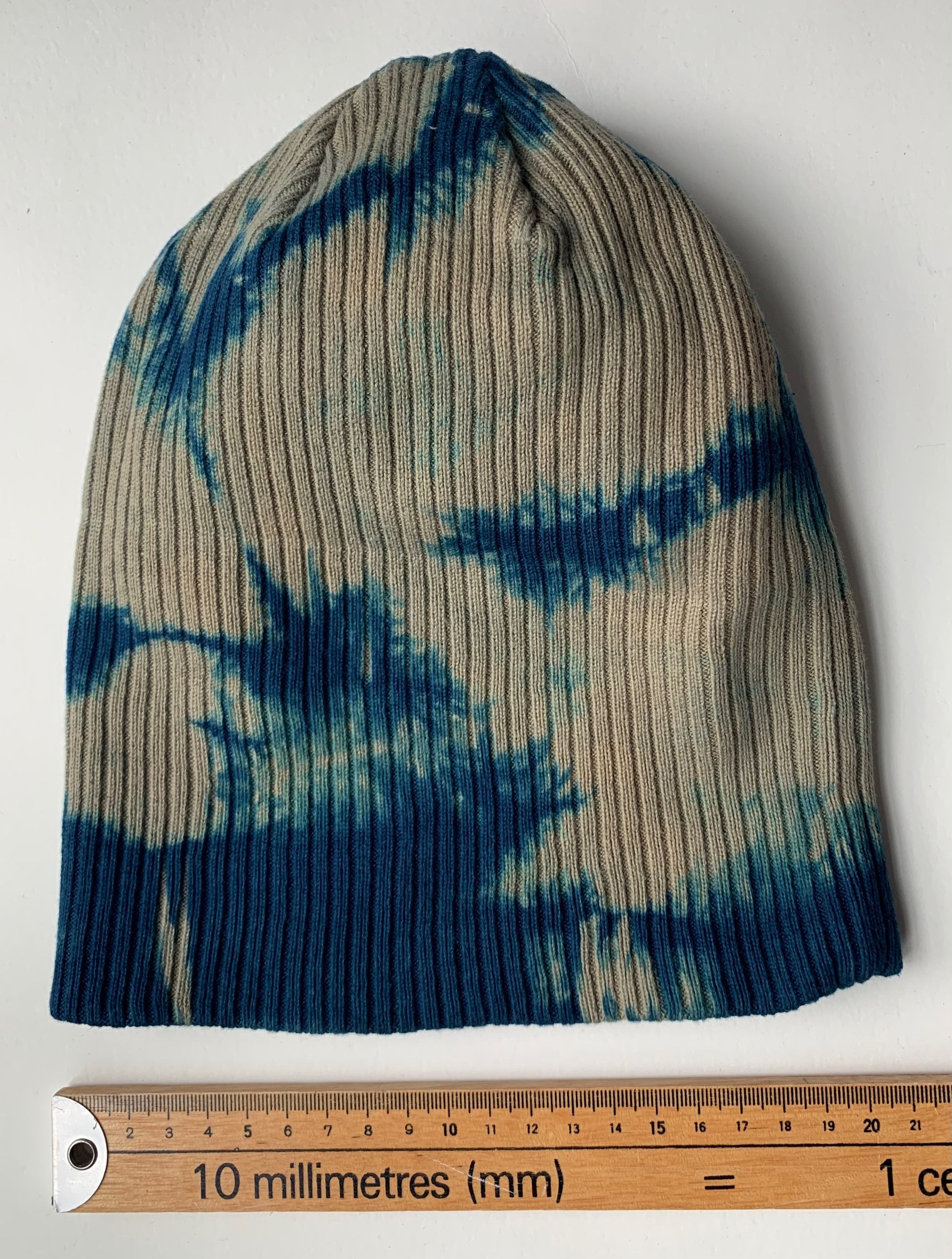 Organic Cotton Beanie hand dyed with natural indigo image 5