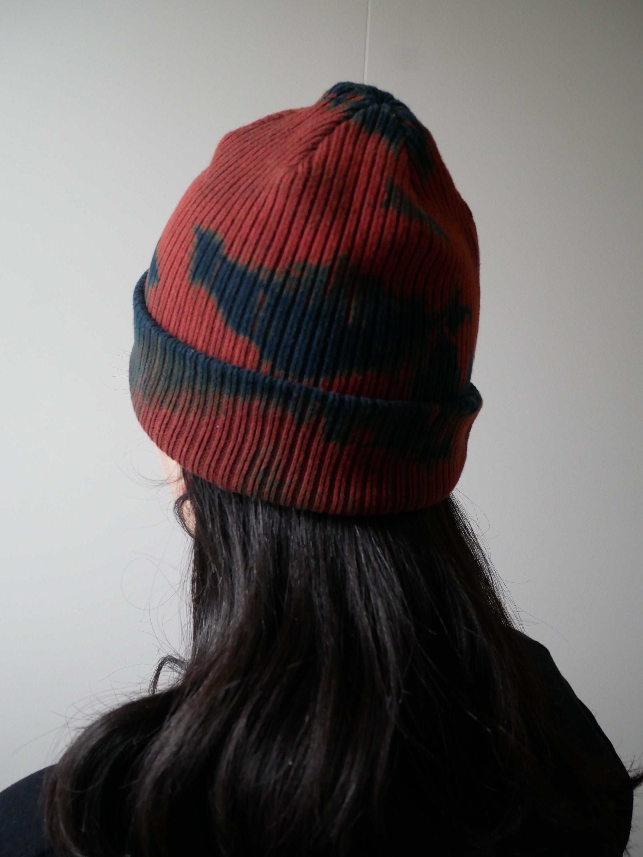 Organic Cotton Beanie hand dyed with natural indigo image 1
