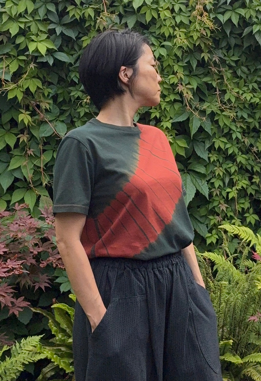 Organic Cotton T-shirts Shibori dyed with organic indigo Yoroidan Men’s S