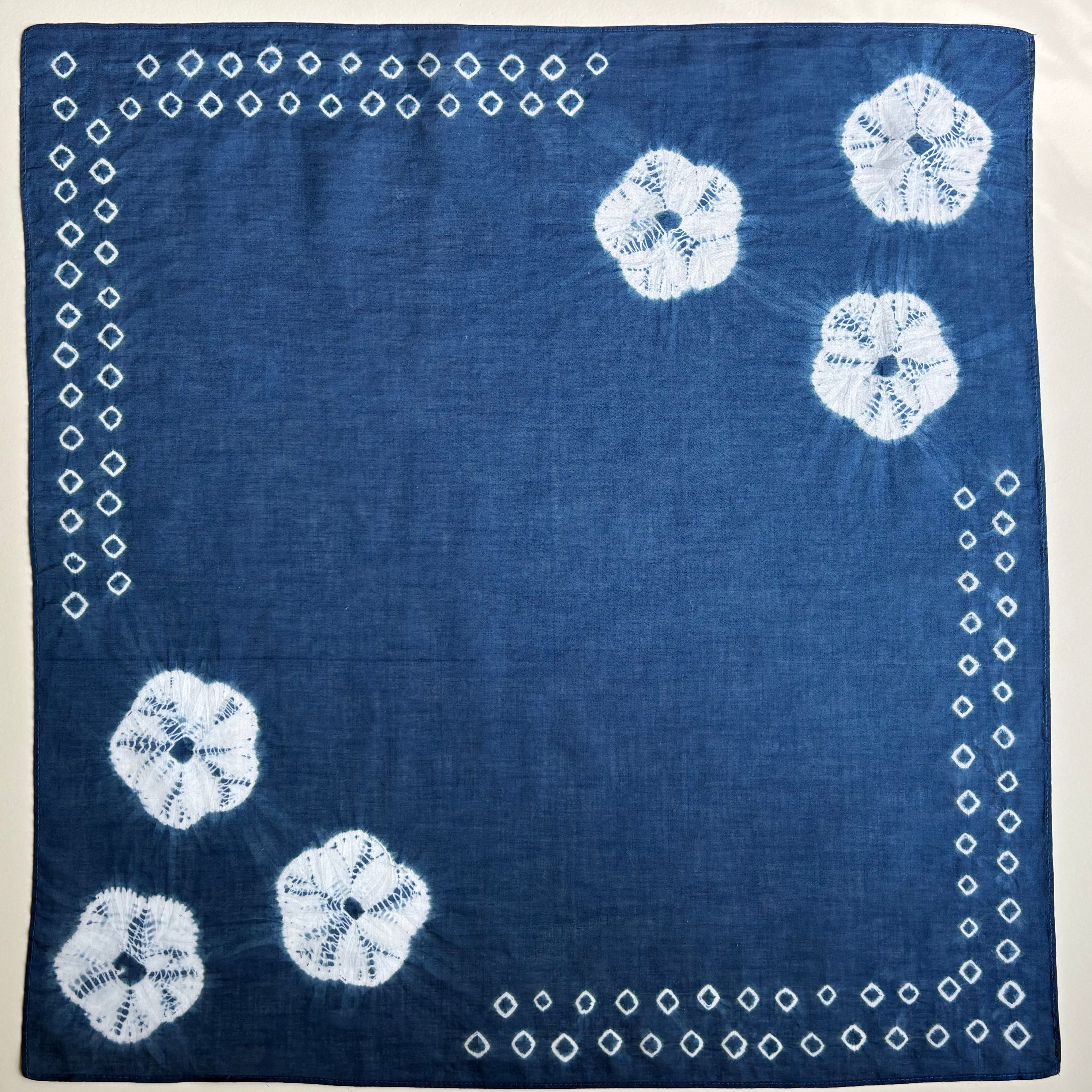 Lawn Cotton Bandana hand shibori dyed with natural organic indigo