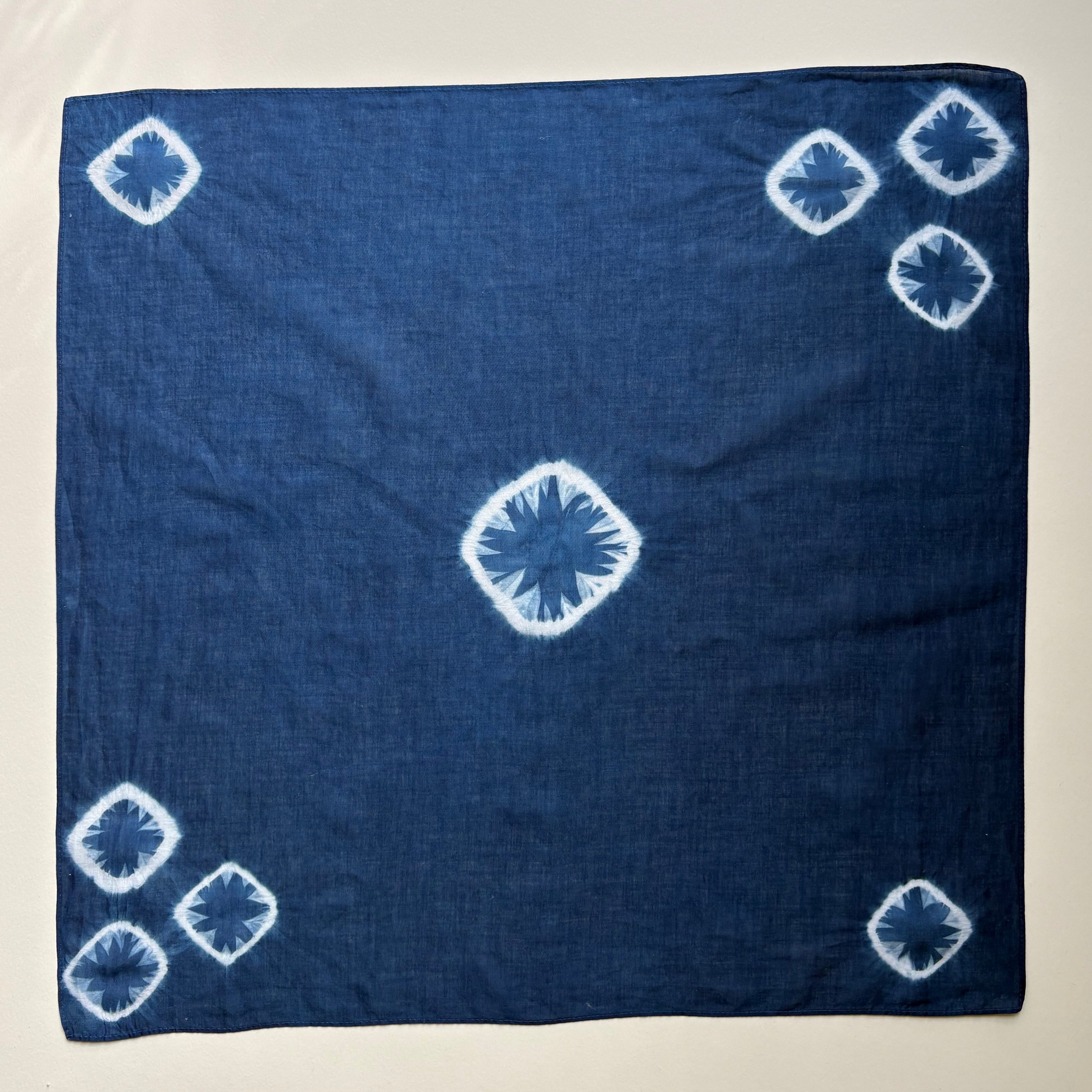 Lawn Cotton Bandana hand shibori dyed with natural organic indigo