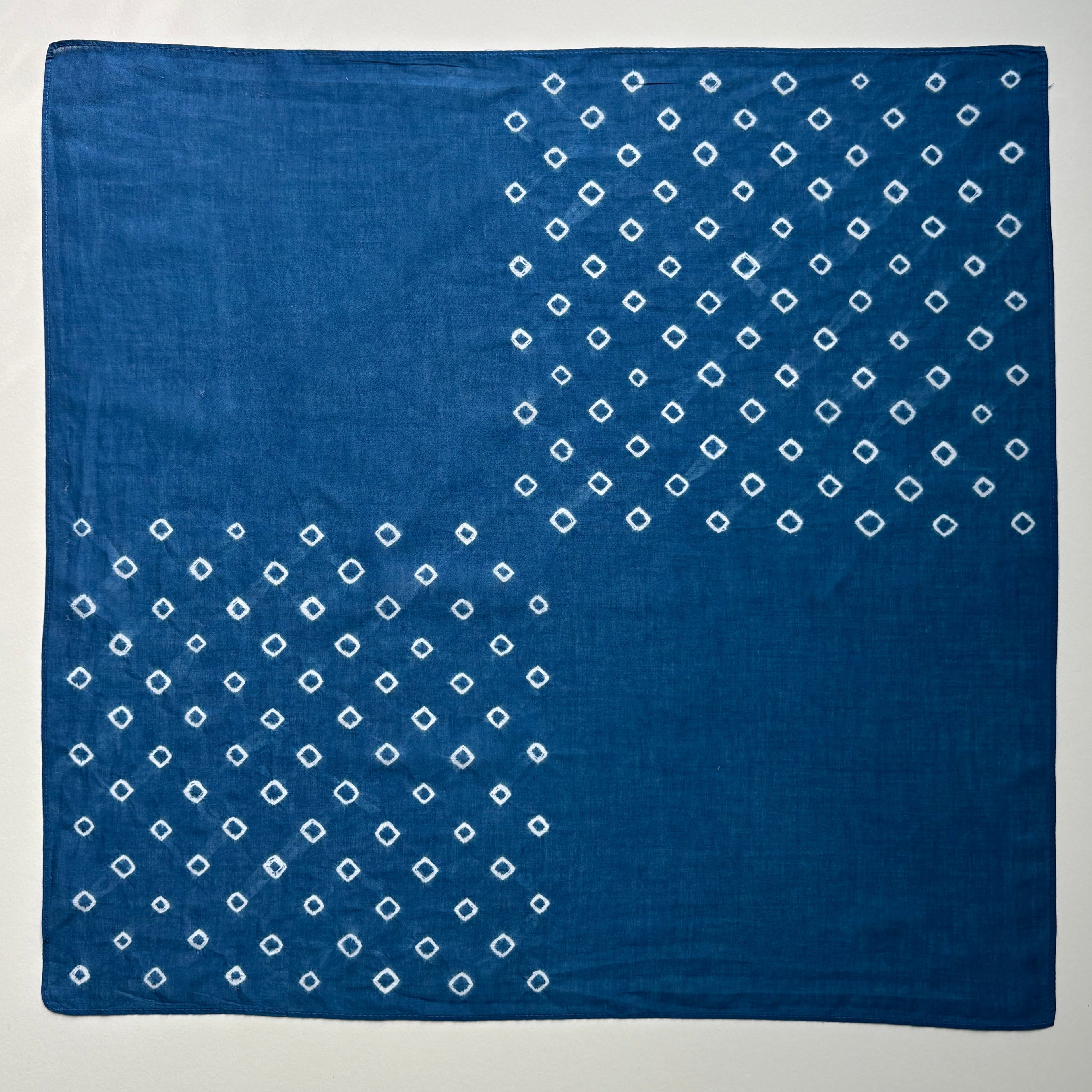 Lawn Cotton Bandana hand shibori dyed with natural organic indigo