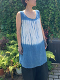 Antique French Tunic hand Shibori dyed with indigo image 0