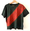 Organic Cotton brick red T-shirt shibori dyed with organic indigo UK12 image 0