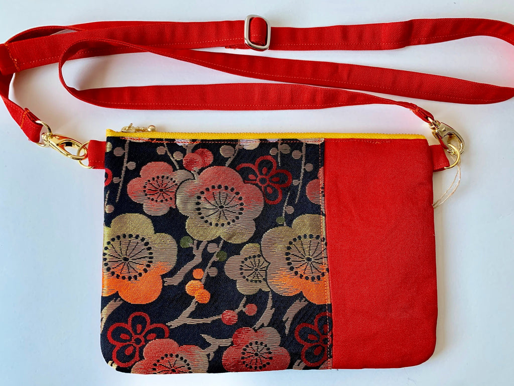 Upcycled Vintage Obi crossbody bag Ume image 2