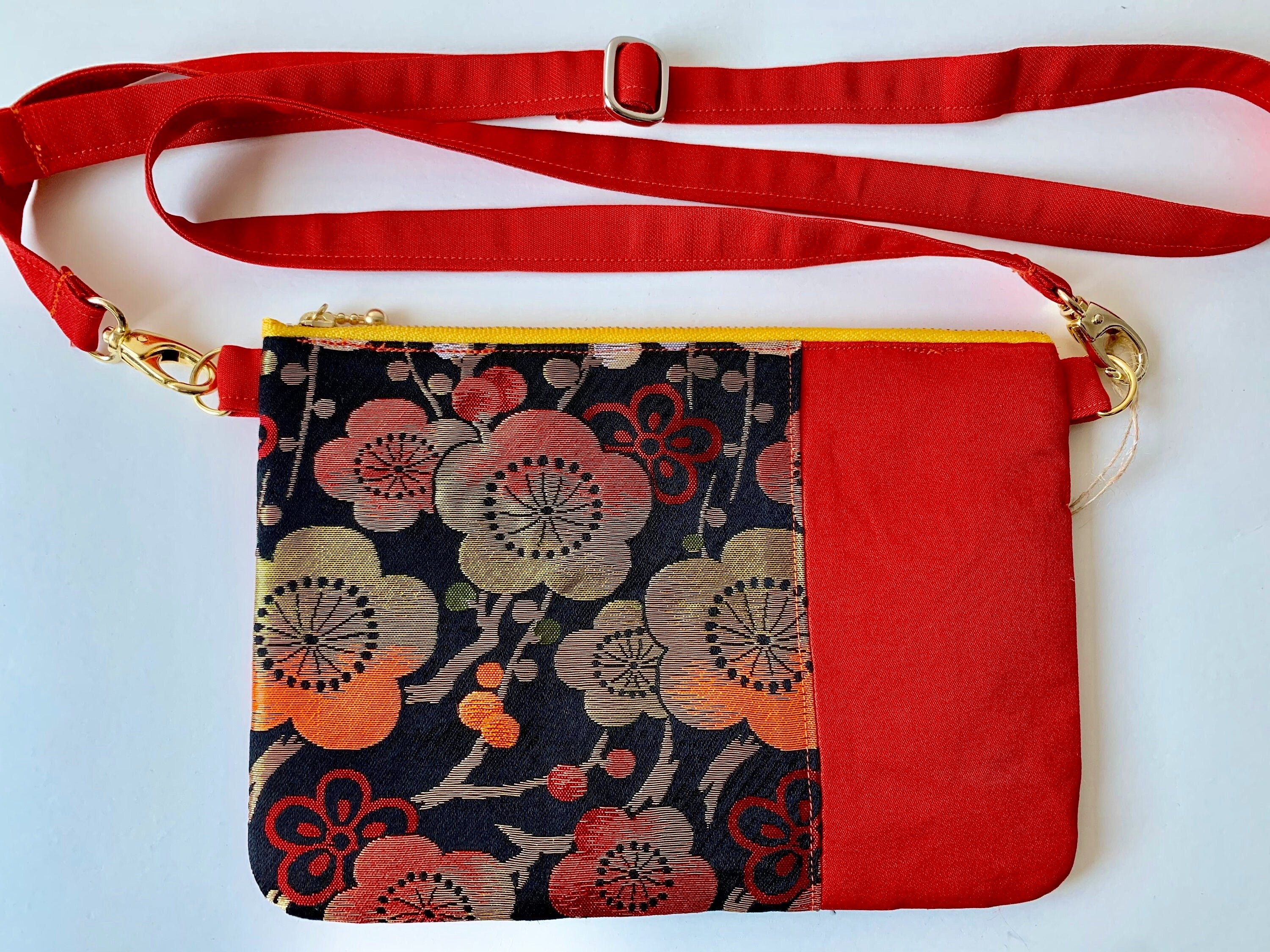 Upcycled Vintage Obi crossbody bag Ume image 2