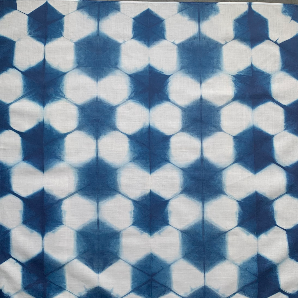 Lawn Cotton Bandana hand shibori dyed with natural indigo - Large image 6