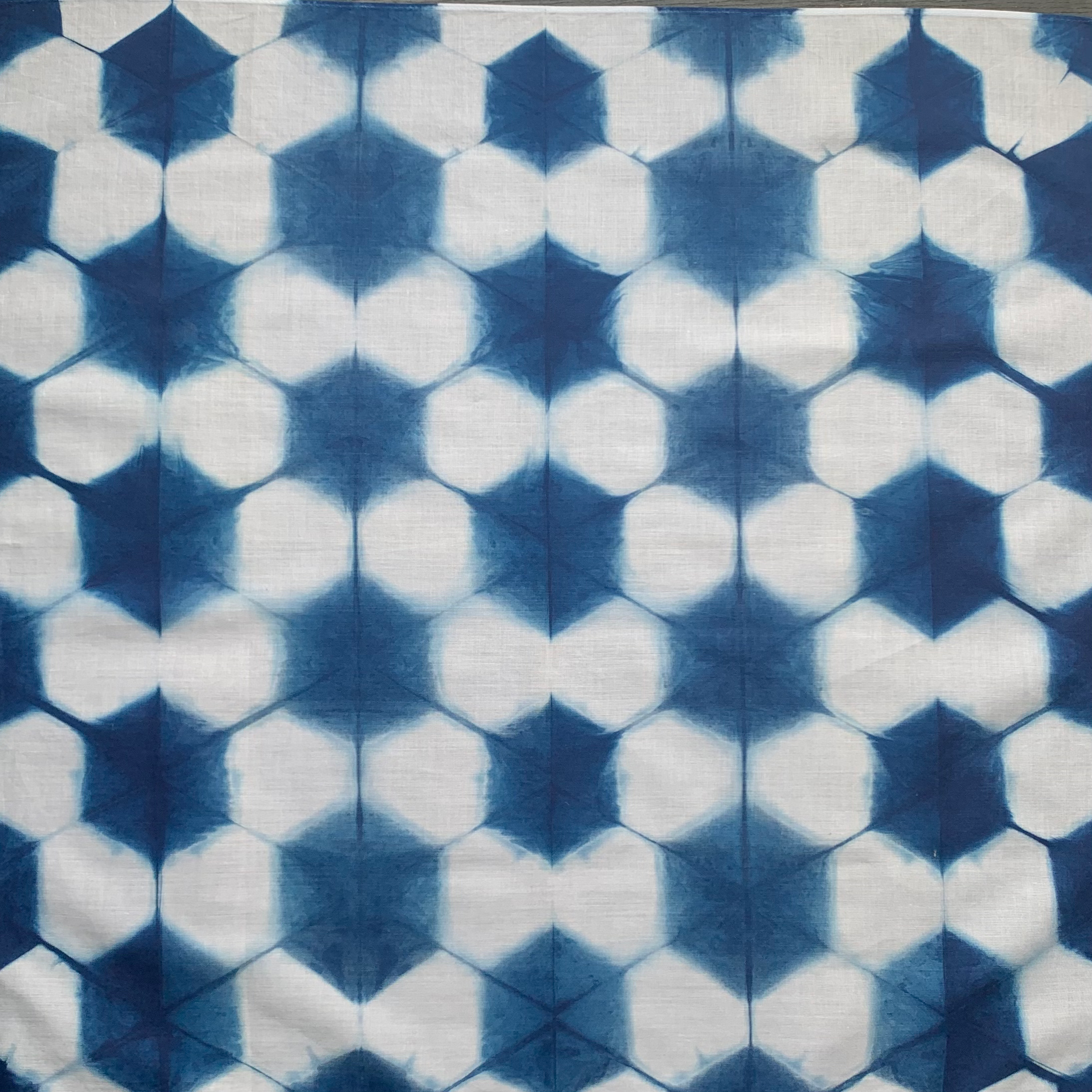 Lawn Cotton Bandana hand shibori dyed with natural indigo - Large image 6