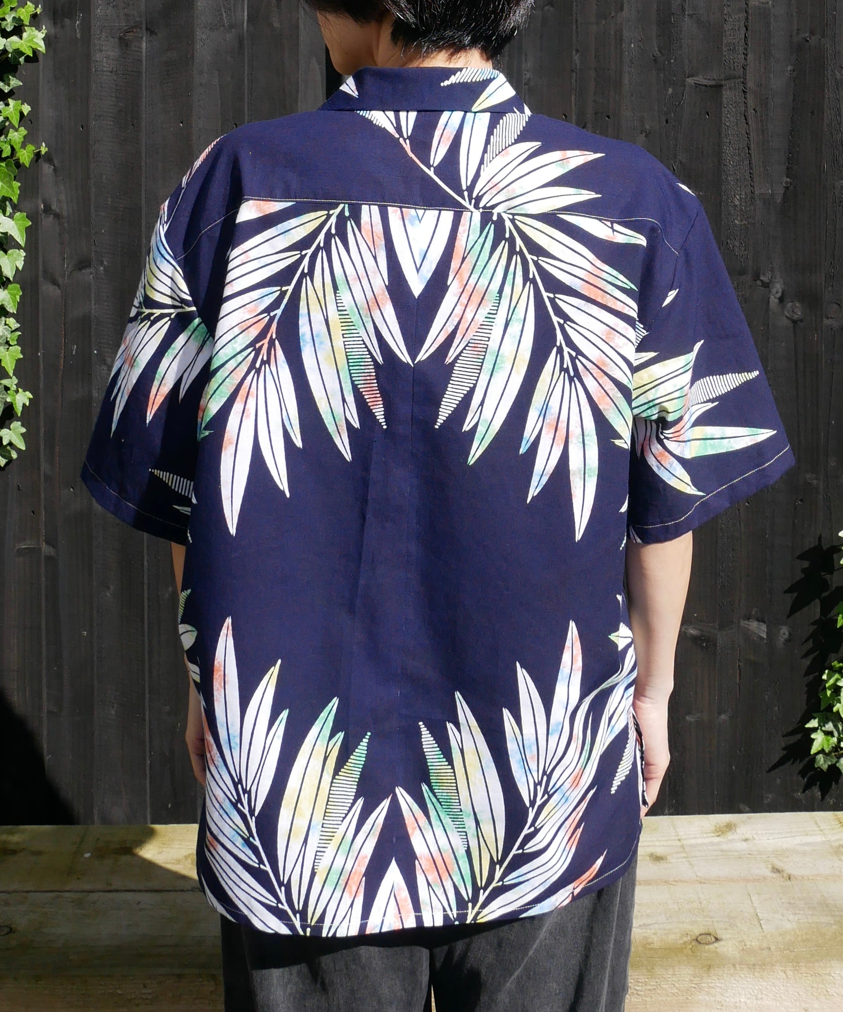Yukata Cotton Open Collar Shirt size M  image 2