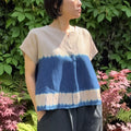 Irish linen pullover shibori dyed with organic indigo image 0