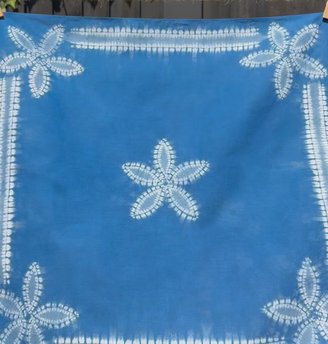 Lawn Cotton Bandana hand shibori dyed with natural organic indigo